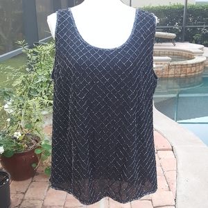August Max Woman Party Beaded Sleeveless Top